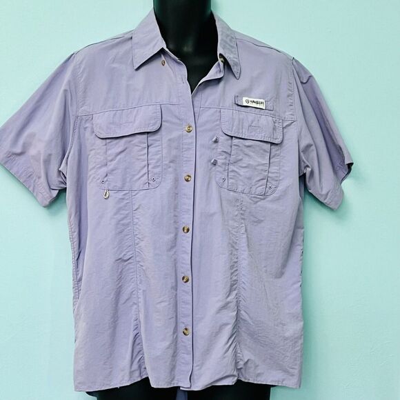 Magellan XL Fish Gear Men's Blue Vented Short Sleeve Button Down Shirt Lilac - Picture 1 of 7